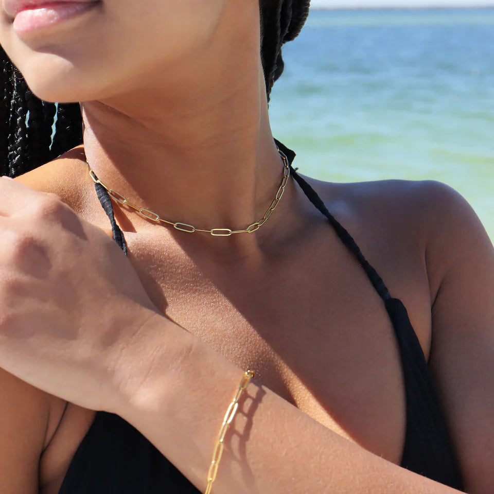 Custom Charm Necklace - Paper Clip Chain